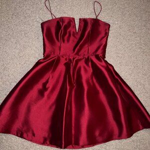 Red Satin Mini Dress Size M